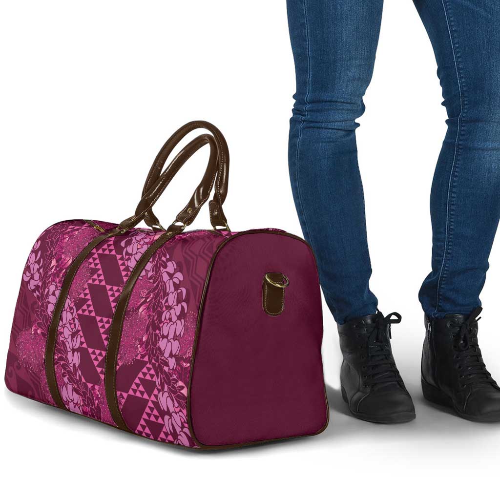 Pink Aloha Hawaii Travel Bag Hawaiian Kakau Ohia Lehua Lei - Polynesian Pride