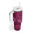 Pink Aloha Hawaii Tumbler With Handle Hawaiian Kakau Ohia Lehua Lei - Polynesian Pride