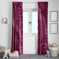 Pink Aloha Hawaii Window Curtain Hawaiian Kakau Ohia Lehua Lei - Polynesian Pride