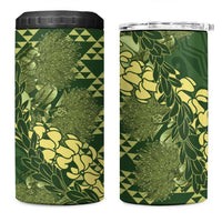 Green Aloha Hawaii 4 in 1 Can Cooler Tumbler Hawaiian Kakau Ohia Lehua Lei LT14 One Size: 16 oz Green - Polynesian Pride