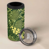 Green Aloha Hawaii 4 in 1 Can Cooler Tumbler Hawaiian Kakau Ohia Lehua Lei LT14 - Polynesian Pride