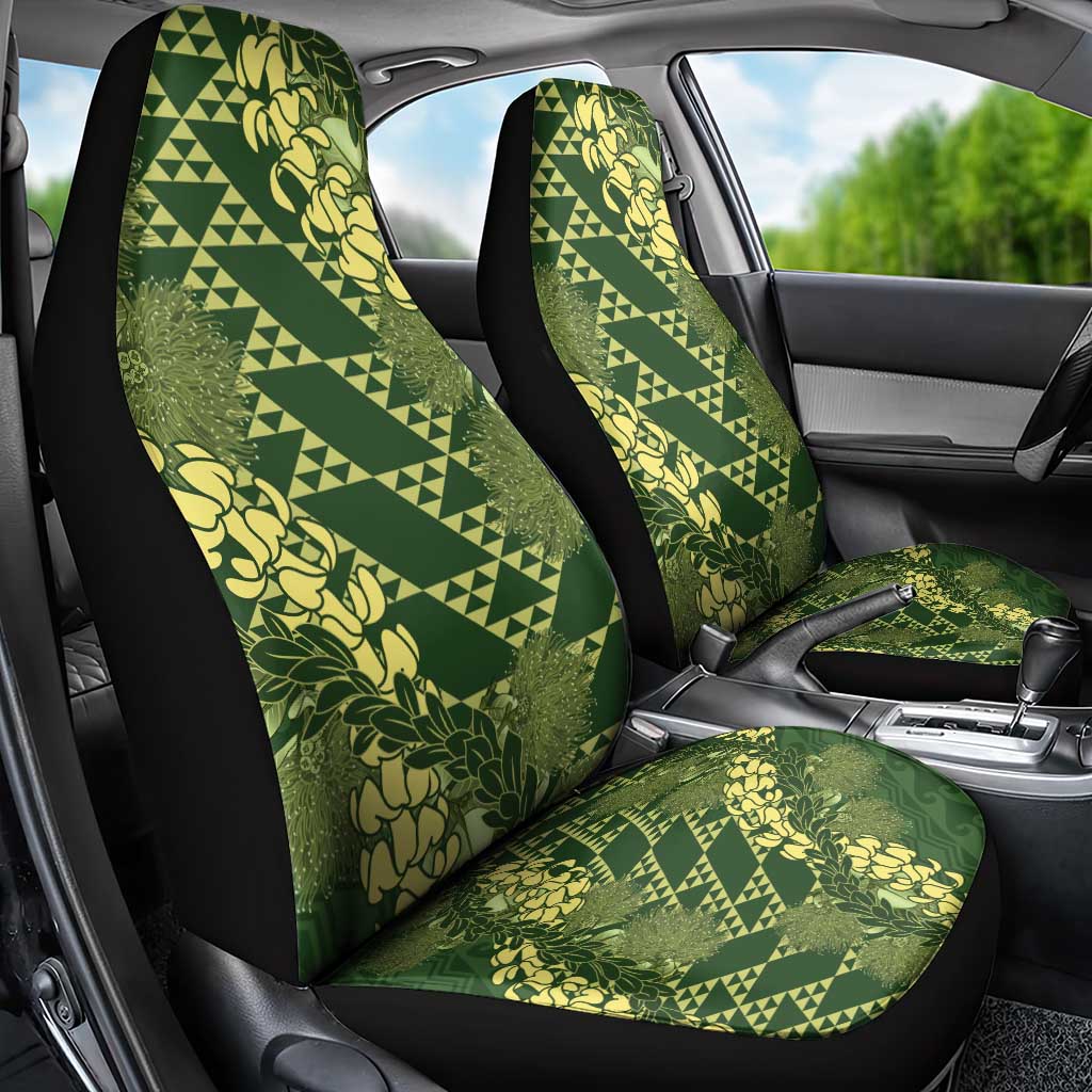 Green Aloha Hawaii Car Seat Cover Hawaiian Kakau Ohia Lehua Lei LT14 - Polynesian Pride