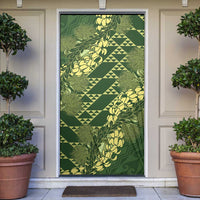 Green Aloha Hawaii Door Cover Hawaiian Kakau Ohia Lehua Lei LT14 Green - Polynesian Pride