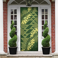 Green Aloha Hawaii Door Cover Hawaiian Kakau Ohia Lehua Lei LT14 - Polynesian Pride