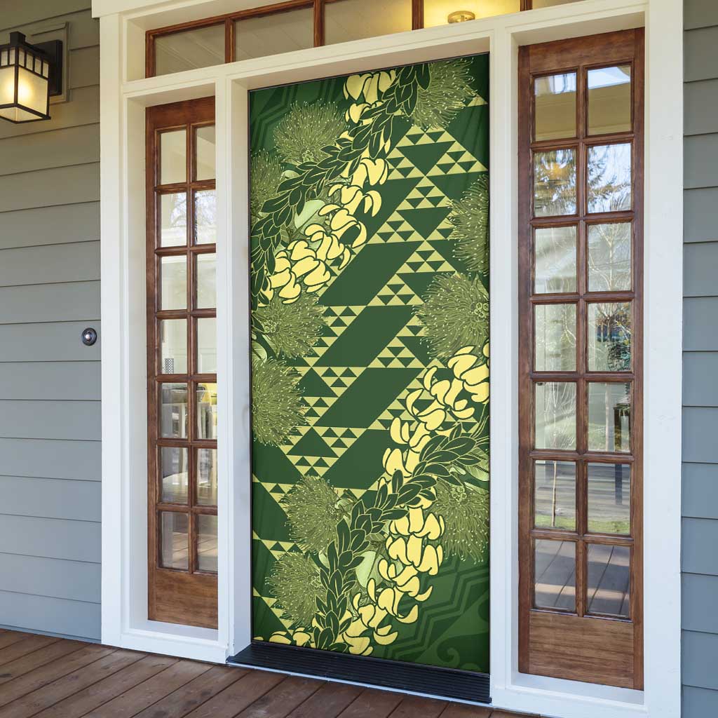 Green Aloha Hawaii Door Cover Hawaiian Kakau Ohia Lehua Lei LT14 - Polynesian Pride