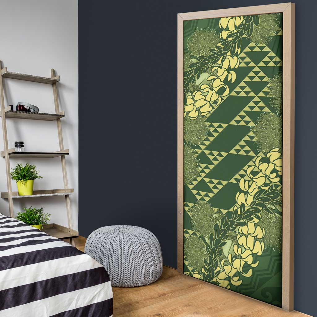 Green Aloha Hawaii Door Cover Hawaiian Kakau Ohia Lehua Lei LT14 - Polynesian Pride