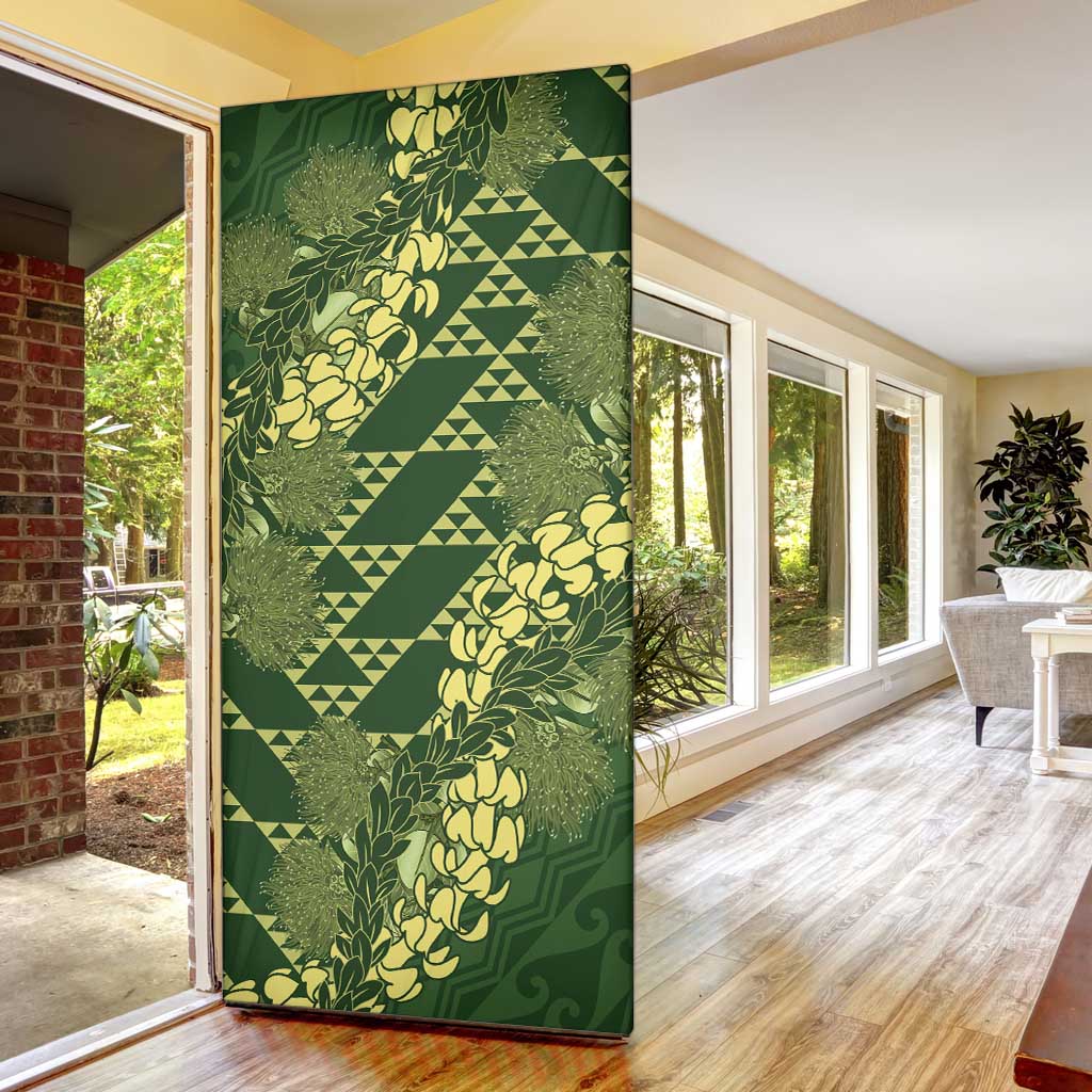 Green Aloha Hawaii Door Cover Hawaiian Kakau Ohia Lehua Lei LT14 - Polynesian Pride