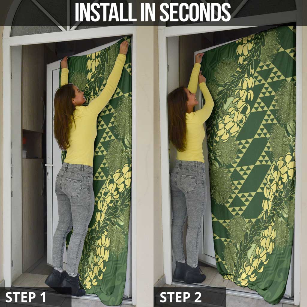 Green Aloha Hawaii Door Cover Hawaiian Kakau Ohia Lehua Lei LT14 - Polynesian Pride