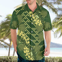 Green Aloha Hawaii Hawaiian Shirt Hawaiian Kakau Ohia Lehua Lei LT14 - Polynesian Pride