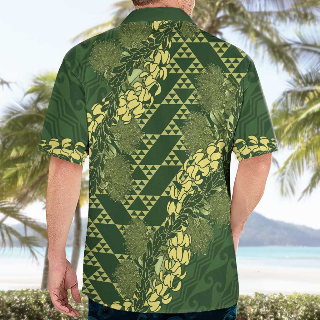 Green Aloha Hawaii Hawaiian Shirt Hawaiian Kakau Ohia Lehua Lei LT14 - Polynesian Pride