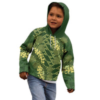 Green Aloha Hawaii Kid Hoodie Hawaiian Kakau Ohia Lehua Lei LT14 - Polynesian Pride