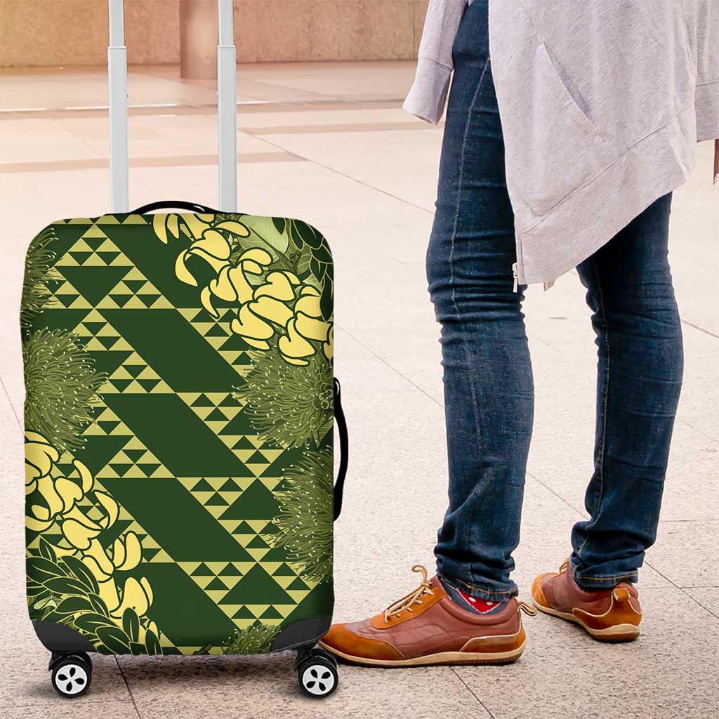 Green Aloha Hawaii Luggage Cover Hawaiian Kakau Ohia Lehua Lei LT14 Green - Polynesian Pride