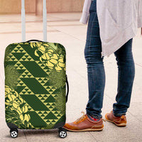 Green Aloha Hawaii Luggage Cover Hawaiian Kakau Ohia Lehua Lei LT14 Green - Polynesian Pride