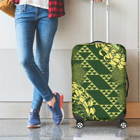 Green Aloha Hawaii Luggage Cover Hawaiian Kakau Ohia Lehua Lei LT14 - Polynesian Pride