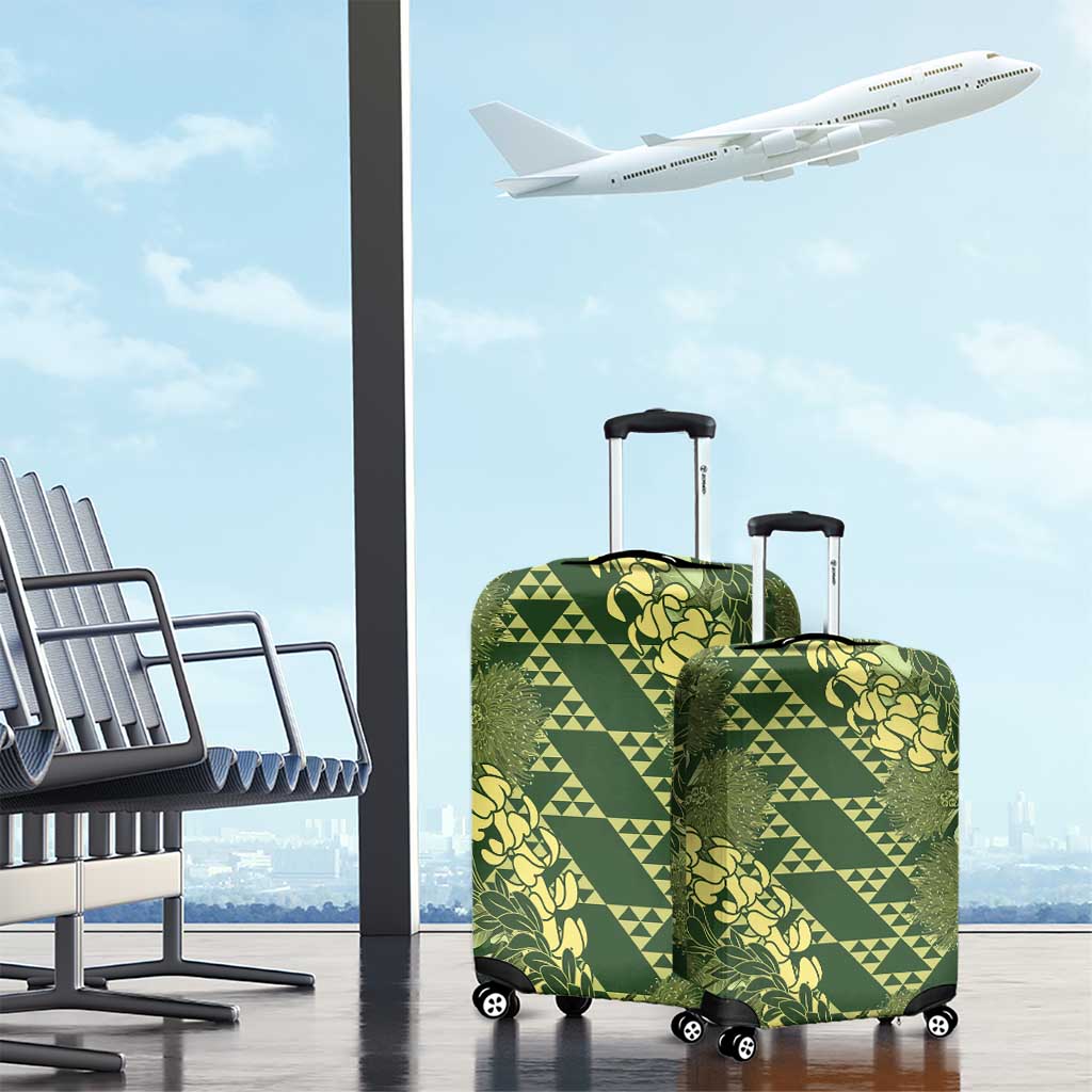 Green Aloha Hawaii Luggage Cover Hawaiian Kakau Ohia Lehua Lei LT14 - Polynesian Pride