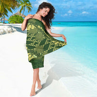 Green Aloha Hawaii Sarong Hawaiian Kakau Ohia Lehua Lei - Polynesian Pride
