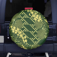 Green Aloha Hawaii Spare Tire Cover Hawaiian Kakau Ohia Lehua Lei LT14 No hole Green - Polynesian Pride
