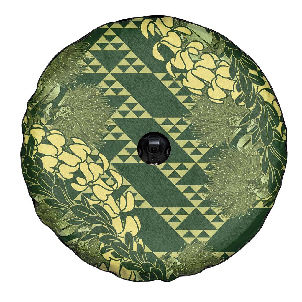 Green Aloha Hawaii Spare Tire Cover Hawaiian Kakau Ohia Lehua Lei LT14 - Polynesian Pride