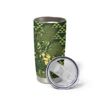 Green Aloha Hawaii Tumbler Cup Hawaiian Kakau Ohia Lehua Lei LT14 - Polynesian Pride