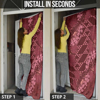 Maroon Aloha Hawaii Door Cover Hawaiian Kakau Ohia Lehua Lei - Polynesian Pride