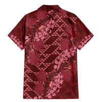 Maroon Aloha Hawaii Family Matching Mermaid Dress and Hawaiian Shirt Hawaiian Kakau Ohia Lehua Lei LT14 - Polynesian Pride