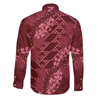 Maroon Aloha Hawaii Family Matching Puletasi and Hawaiian Shirt Hawaiian Kakau Ohia Lehua Lei LT14 - Polynesian Pride