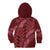 Maroon Aloha Hawaii Kid Hoodie Hawaiian Kakau Ohia Lehua Lei - Polynesian Pride