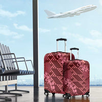 Maroon Aloha Hawaii Luggage Cover Hawaiian Kakau Ohia Lehua Lei - Polynesian Pride