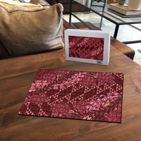 Maroon Aloha Hawaii Puzzle Hawaiian Kakau Ohia Lehua Lei LT14 - Polynesian Pride