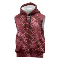 Maroon Aloha Hawaii Sleeveless Hoodie Hawaiian Kakau Ohia Lehua Lei LT14 Maroon - Polynesian Pride
