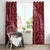 Maroon Aloha Hawaii Window Curtain Hawaiian Kakau Ohia Lehua Lei - Polynesian Pride