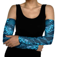Naval Night Aloha Hawaii Arm Sleeves Hawaiian Kakau Ohia Lehua Lei - Polynesian Pride