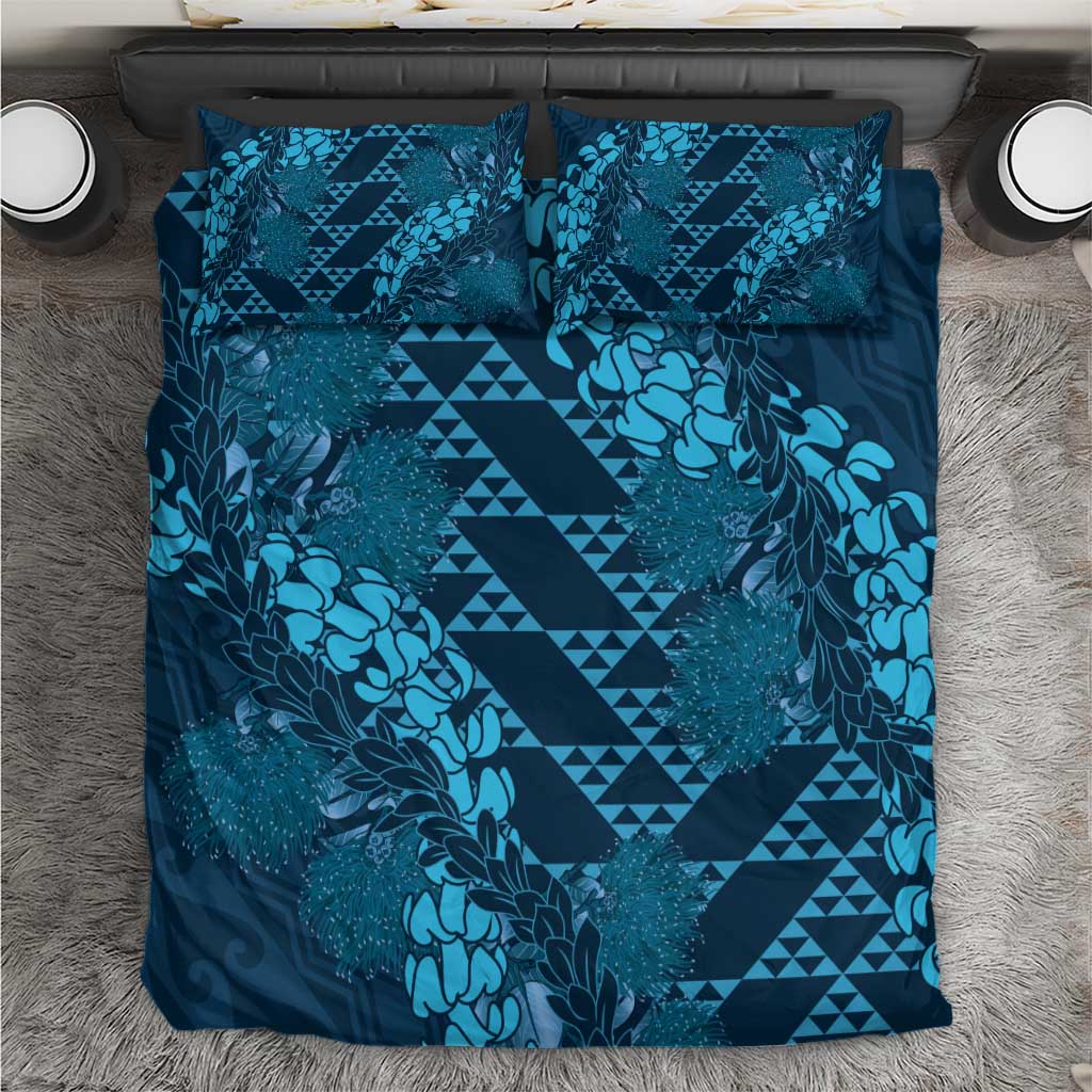 Naval Night Aloha Hawaii Bedding Set Hawaiian Kakau Ohia Lehua Lei - Polynesian Pride
