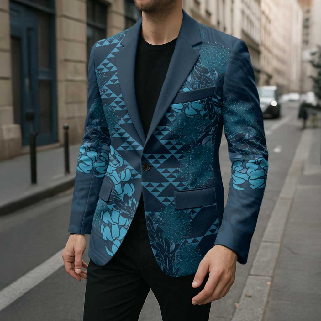 Naval Night Aloha Hawaii Blazer Hawaiian Kakau Ohia Lehua Lei - Polynesian Pride