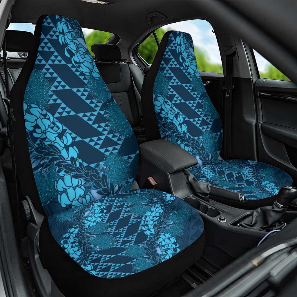 Naval Night Aloha Hawaii Car Seat Cover Hawaiian Kakau Ohia Lehua Lei LT14 One Size Blue - Polynesian Pride