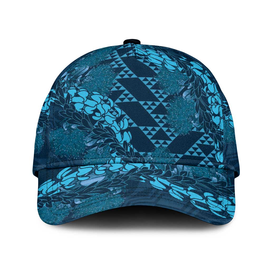 Naval Night Aloha Hawaii Classic Cap Hawaiian Kakau Ohia Lehua Lei - Polynesian Pride