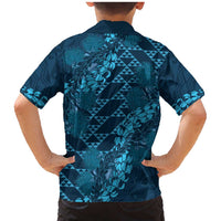 Naval Night Aloha Hawaii Family Matching Mermaid Dress and Hawaiian Shirt Hawaiian Kakau Ohia Lehua Lei LT14 - Polynesian Pride