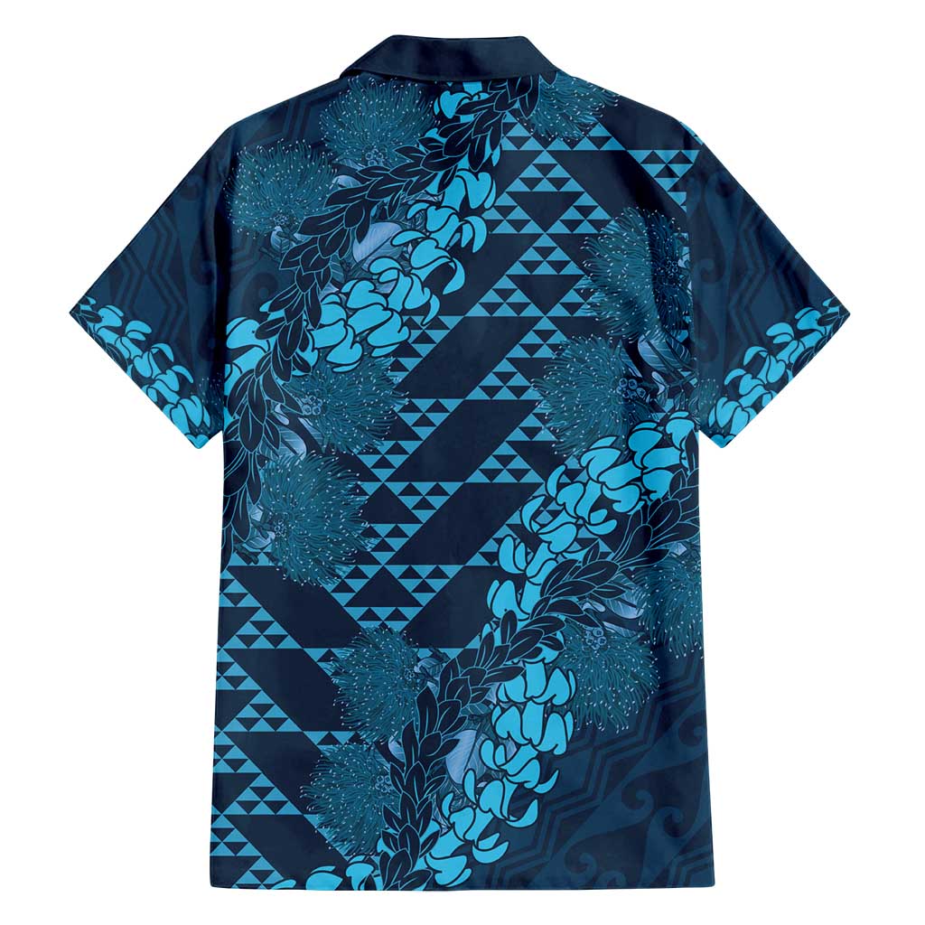 Naval Night Aloha Hawaii Family Matching Puletasi and Hawaiian Shirt Hawaiian Kakau Ohia Lehua Lei LT14 - Polynesian Pride