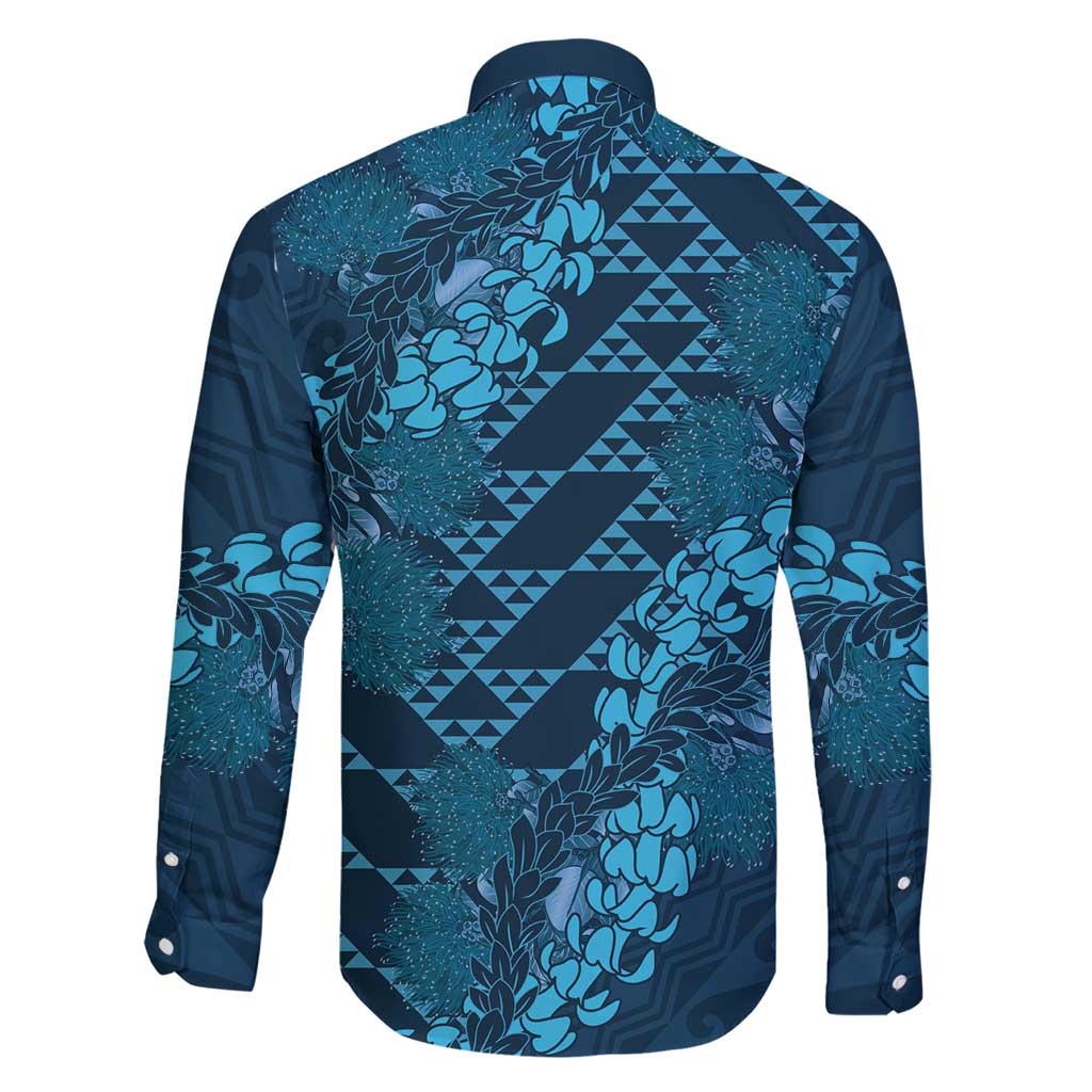 Naval Night Aloha Hawaii Family Matching Short Sleeve Bodycon Dress and Hawaiian Shirt Hawaiian Kakau Ohia Lehua Lei LT14 - Polynesian Pride