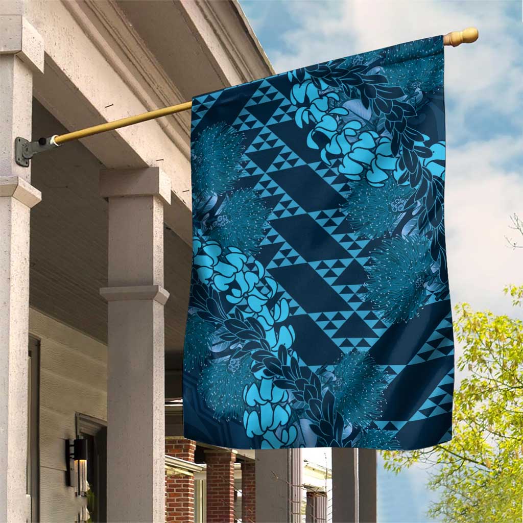 Naval Night Aloha Hawaii Garden Flag Hawaiian Kakau Ohia Lehua Lei - Polynesian Pride
