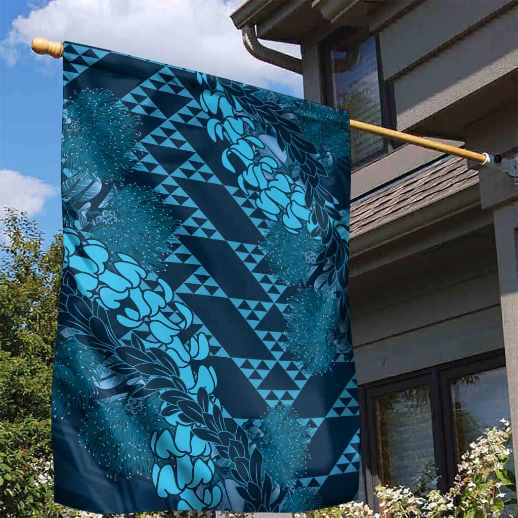 Naval Night Aloha Hawaii Garden Flag Hawaiian Kakau Ohia Lehua Lei - Polynesian Pride