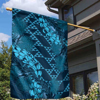Naval Night Aloha Hawaii Garden Flag Hawaiian Kakau Ohia Lehua Lei - Polynesian Pride