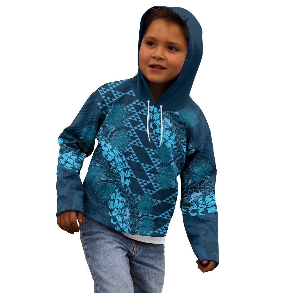 Naval Night Aloha Hawaii Kid Hoodie Hawaiian Kakau Ohia Lehua Lei LT14 - Polynesian Pride