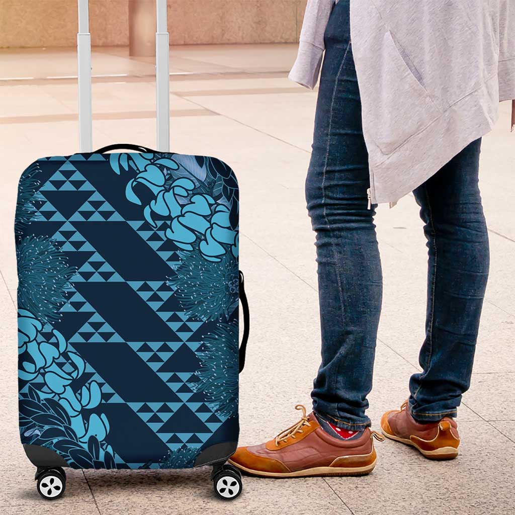 Naval Night Aloha Hawaii Luggage Cover Hawaiian Kakau Ohia Lehua Lei - Polynesian Pride