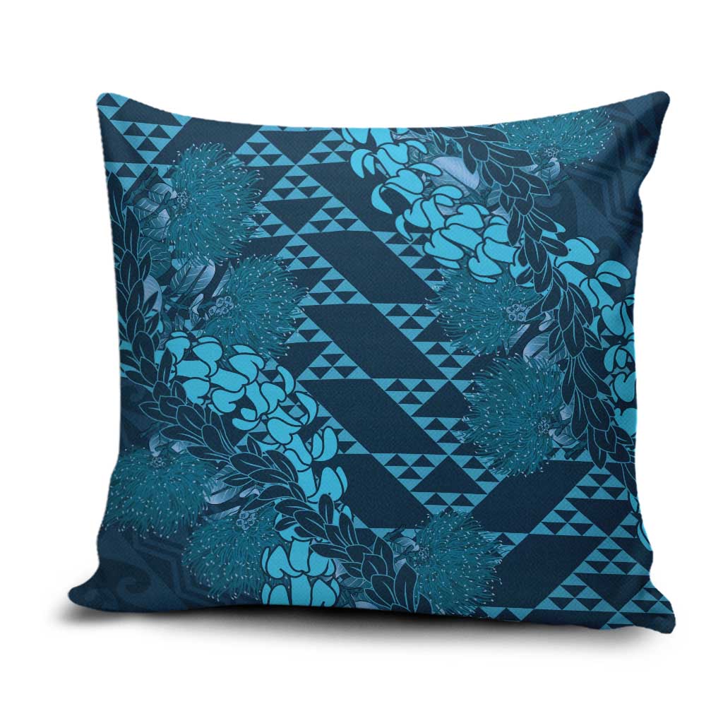 Naval Night Aloha Hawaii Pillow Cover Hawaiian Kakau Ohia Lehua Lei LT14 Blue - Polynesian Pride
