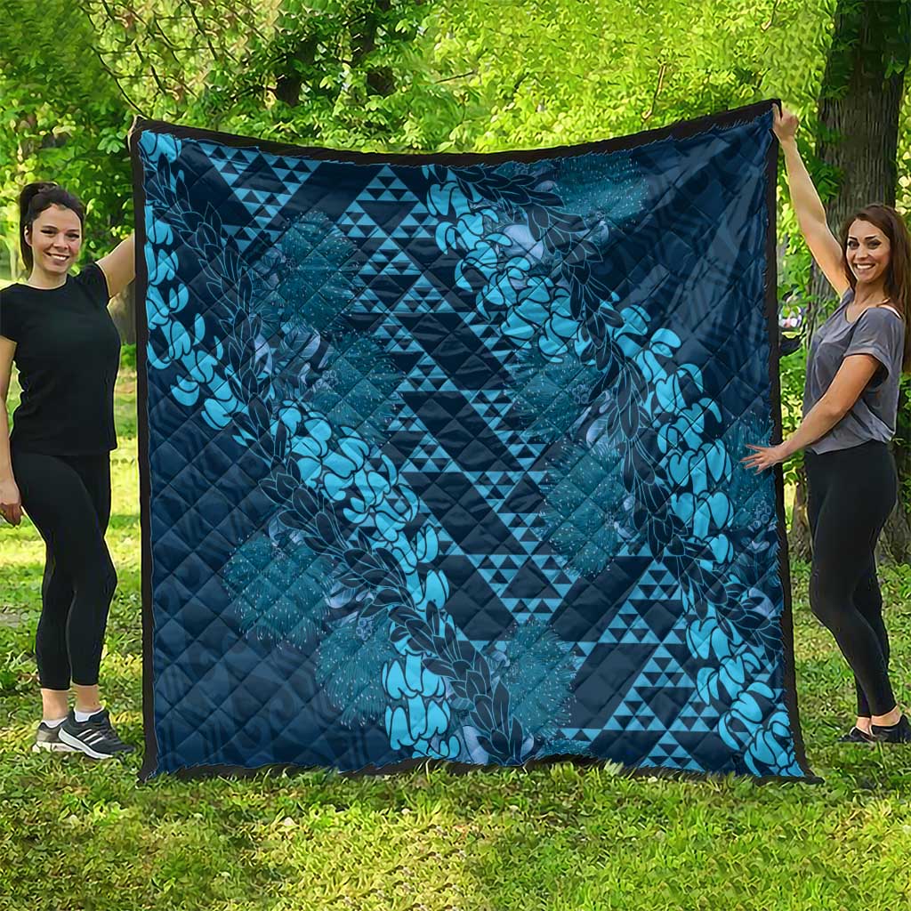 Naval Night Aloha Hawaii Quilt Hawaiian Kakau Ohia Lehua Lei LT14 - Polynesian Pride