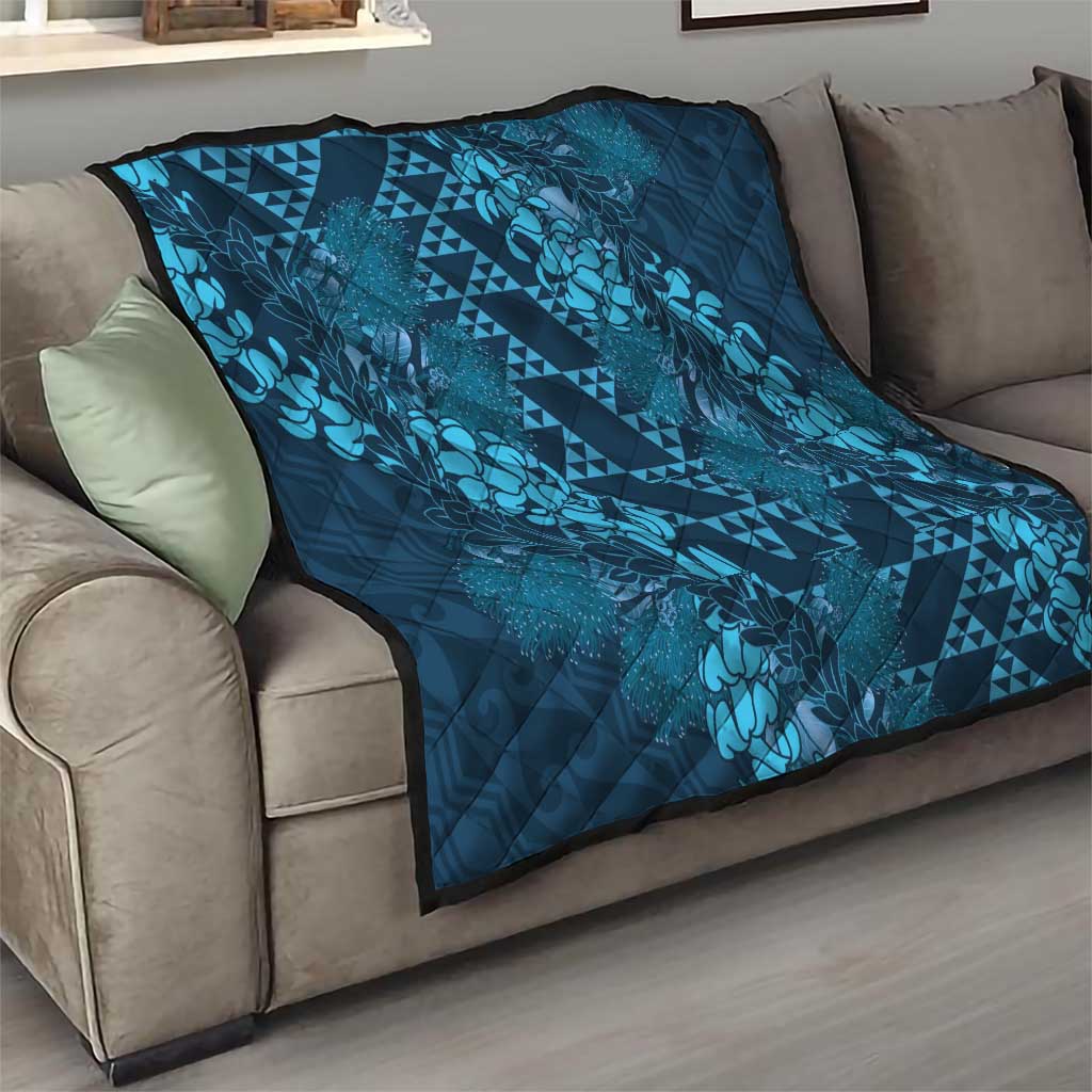 Naval Night Aloha Hawaii Quilt Hawaiian Kakau Ohia Lehua Lei LT14 - Polynesian Pride