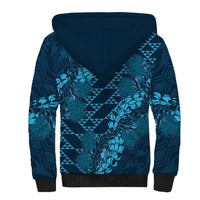 Naval Night Aloha Hawaii Sherpa Hoodie Hawaiian Kakau Ohia Lehua Lei LT14 - Polynesian Pride