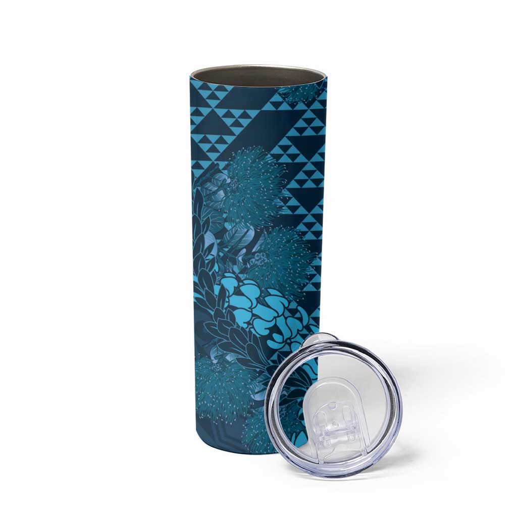 Naval Night Aloha Hawaii Skinny Tumbler Hawaiian Kakau Ohia Lehua Lei LT14 - Polynesian Pride