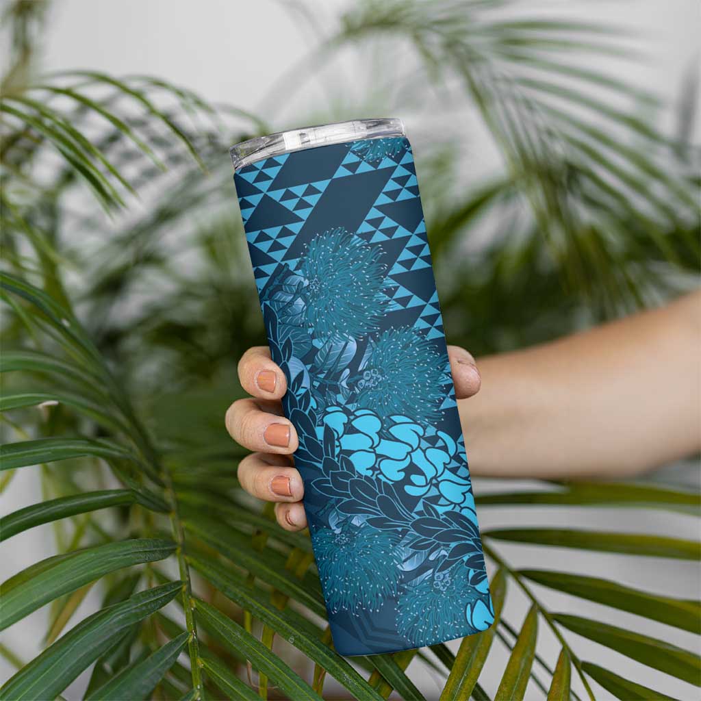 Naval Night Aloha Hawaii Skinny Tumbler Hawaiian Kakau Ohia Lehua Lei LT14 - Polynesian Pride